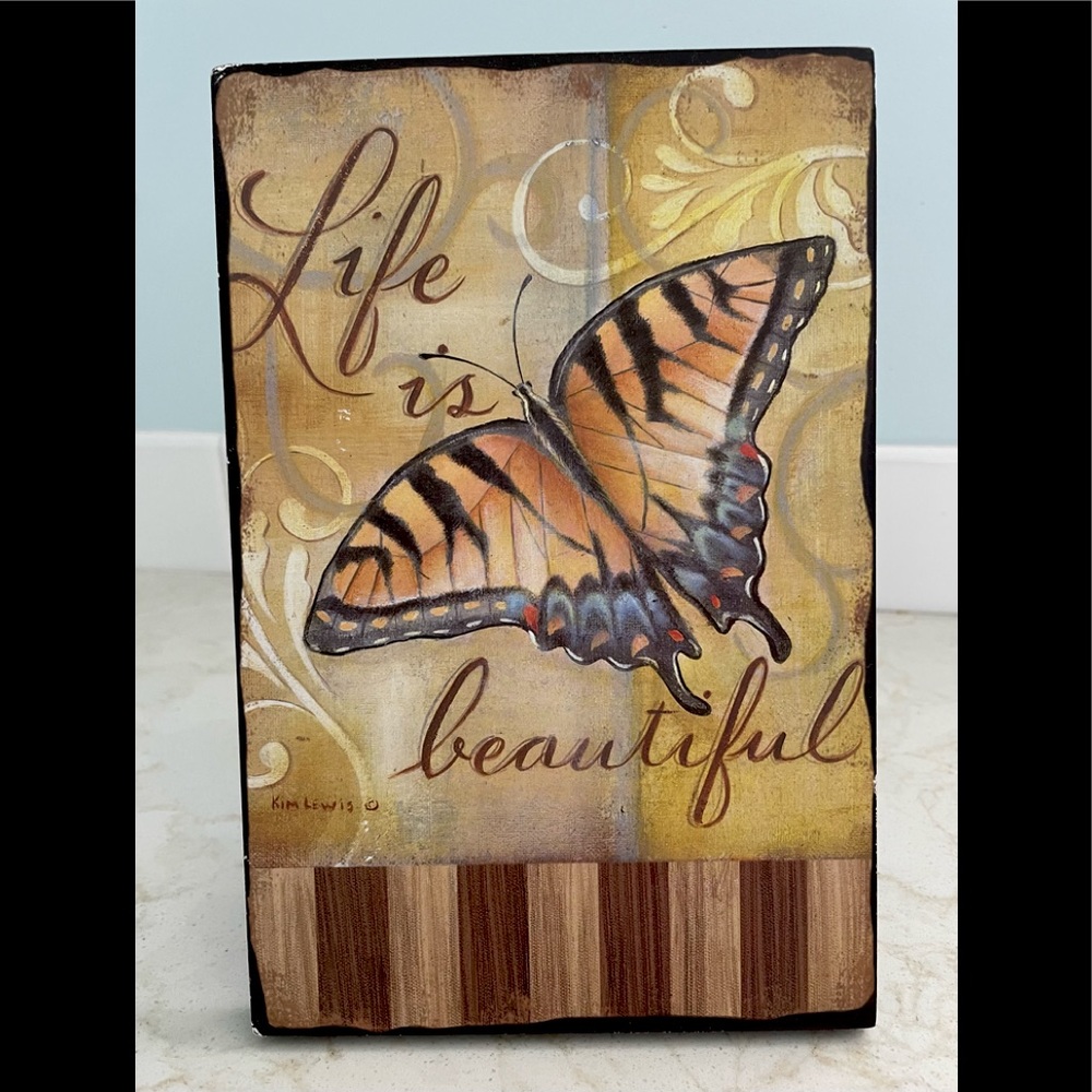 "Life Is Beautiful" Butterfly Frame by Kim Lewis